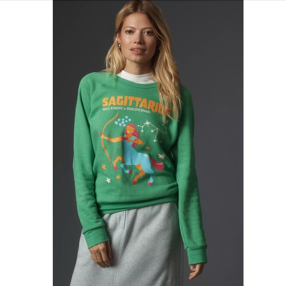 NWT Anthropologie The Carolita Zodiac Sweatshirt Sagittarius 66% Off Retail - Picture 2 of 16